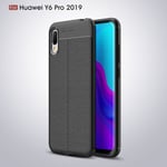 Huawei Y6 Pro 2019      Leather Texture Case    Black