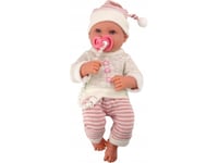 Leantoys Baby Doll Tröja Mössa Randig Napp Rosa