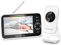 HelloBaby 5" Baby Monitor, 30-Hours Battery Life,Baby Monitor with Camera and 8