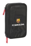 Safta F.C. Barcelona Black – Children's School Pencil Case, Pencil Case with Colours, with 29 Tools Included, Ideal for Children from 5 to 14 Years, Comfortable and Versatile, Quality and Resistance,