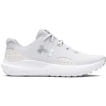 Under Armour UA W Charged Surge 4 Chaussures de sport pour femmes, baskets légères et respirantes, blanc/gris/argent