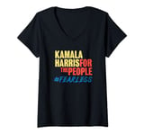 Womens Madame Vice President Kamala Harris for The People Fearless V-Neck T-Shirt