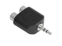 Hama Audio Short Adapter 3,5 Mm Male Plug Stereo - 2 Rca Female Jacks, Jack Plug, 3,5 Mm, Rca Socket 2X, Svart