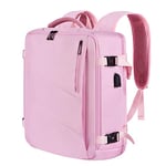 Leyrica Bagage Cabine pour Ryanair 40x20x25cm Sac Ryanair à Dos Bagage à Main Avion Sac Cabine Sac de Voyage Sac de Sport Sac d’école Sac de Travail Valise Cabine Sac Weekend (Rose)