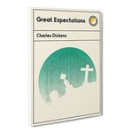 Book Cover Great Expectations Charles Dickens Modern Canvas Wall Art Print Ready to Hang, Framed Picture for Living Room Bedroom Home Office Décor, 20x14 Inch (50x35 cm)