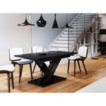 Bestmobilier - Buriti - table à manger extensible - noir - 4 à 6 personnes - noir