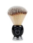 Parker Black Chrome Handle Synthetic Bristle Shave Brush Svart