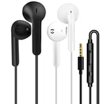 2 Pack Earphones Wired In-Ear Headphones Wired Earbuds 3.5mm Jack Noise Isolating Headset With Microphone remote contro Noise Isolating Compatible with iPhone Samsung HuaWei Android Tablets Laptops