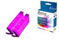 PREMIUM CARTOUCHE - 2 Cartouche compatible pour HP 364XL Magenta HP DeskJet 3070 A 3070 Series 3520 e-All-in-One 3524 OfficeJet 4610 4620 4622 PhotoSm