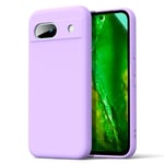 Byvuwiay Coque pour Google Pixel 8a, Ultra Mince Premium Housse Souple en Silicone Liquide, Coque de Protection pour Google Pixel 8a - Violet Clair