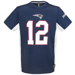 Fanatics NFL Team Apparel New England Patriots Brady 12 Mens T-Shirt - Navy - Size 3XL