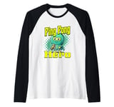 Cute Superhero Table Tennis Super Ping Pong Hero Raglan Baseball Tee