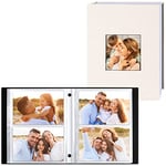 Lanpn Album Photo 10x15 200 Pochette 2 Paquets, Lin Tissu Album pour Horizontal Photos (Beige)