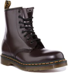 Dr Martens 1460 Unisex 8 Eyelets Leather Ankle Boots In Burgundy Size UK 3 - 8