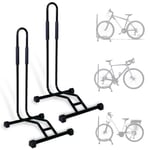 CCLIFE Râteliers à Vélo au Sol Porte-vélos pour 29'' Vélos avec Largeur de Pneu Jusqu'à 65 mm Support de Rangement pour Bicyclette en Fer 42,7x39,5x80 cm