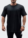 Tyngre T-Shirt Loose Fit Discreet Mens Black 4XL, Träningskläder