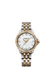 Raymond Weil Women's Tango 30 Mother of Pearl Diamonds Bezel Date Bracelet Strap Watch, Silver/Gold