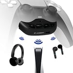 snakebyte PS5 BT Headset:Adapter 5 - Adaptateur Bluetooth Playstation 5 pour Casque Audio BT 5.0, Airpods, Casque Audio Sony/Bose, avec 18 Heures d'autonomie, Boutons Muet, Volume, Appairage
