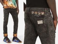 Dolce & Gabbana Skinny Jeans Tiger Stretch Slim Fit Denim Icon IT 48