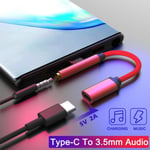 Usb C Type Adapter Port To 3.5mm Aux Audio Jack Earphone Headp A Black