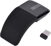 Souris Tactile Sans Fil Pliable Ultra Fine 2,4 Ghz, Souris Arc Tactile Sans Fil Légère Et Pliable Avec Récepteur Usb Pour Pc, Ordinateur Portable, Bureau (Black)[MOU142474]