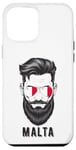 Coque pour iPhone 12 Pro Max Visage de l'homme maltais, fierté de Malte, drapeau patriotique de Malte