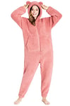 CityComfort Combinaison Pyjama Femme en Polaire Peluche (as4, Alpha, s, Regular, Regular, Rose Ancien)