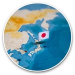 2 x Vinyl Stickers 15cm  - Japan World Map Flag  #45439