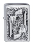 Zippo Lighter Revolver Emblem Silver Taille unique