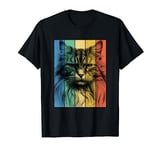 British Long Hair Cat Portrait Vintage Style Mom Dad T-Shirt