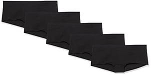 Amazon Essentials Culotte à Couverture complète en Coton (Grandes Tailles Disponibles) Femme, Lot de 5, Noir, 5XL Grande taille