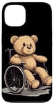 Coque pour iPhone 13 Ours en peluche au look fauteuil roulant