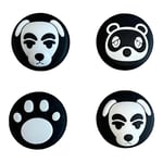 Prysm Gaming Pack of 4 Animal Crossing Tom Nook and KK Slider Rubber Thumb Grips Caps Covers Compatible With Switch Joycon OLED Switch Joycon & Switch Lite