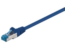 Câble patch Ethernet CAT 6a double blindage S-FTP jusqu'à 10 000 Mbit/s 500 MHz Câble en cuivre sans halogène Connecteurs RJ-45 Contacts plaqués or Bleu 10 m