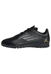 adidas Mixte F50 Club Boots Turf Chaussures de Football sur Gazon, Core Black/Iron Metallic/Gold, 36 EU