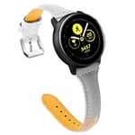 Lux-Case 22mm Huawei Watch GT / Samsung Galaxy (46mm) kolmivärinen aitoa nahkaa oleva kellonauha - Aprikoosi Harmaa Valkoinen Monivärinen