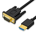 SHULIANCABLE Câble HDMI vers VGA, Câble adaptateur HDMI vers VGA en plaqué or (mâle à mâle) Compatible avec Ordinateur Portable, PC, Moniteur, Projecteur, HDTV (5M)