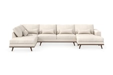 Copenhagen Stor U Sofa Divan Høyre Sjeselong Venstre - Lys Beige U-sofa