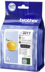 Brother LC3211 Value Pack, 4 st patroner (svart+cyan+magenta+gul), 200 sid