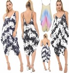 Ladies Cami Lagenlook Baggy Printed Summer Playsuit Womens Strappy Jumpsuit