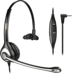 Headset with Noise Cancelling Mic and 2.5mm Plug for Landline Phones Call Center