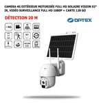 Camera 4G Extérieur Motorisée Solaire Vision 92° IR, Vidéo Surveillance Full HD 1080p, Détection 20 M, Rotation 350° + Carte 128 Go