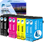 604Xl Cartouches Compatibles Pour 604 Xl Multipack Pour Expression Home Xp-2200 Xp-2205 Xp-3200 Xp-4200 Workforce Wf-2910 Wf-2930 Wf-2950 (2 Noir, 2 Cyan, 2 Magenta, 2 Jaunes)