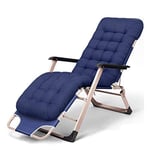 AWJ Folding Oversized Zero Gravity Reclining Lounge Patio Chair w/Pillow and Cotton pad Breathable and Comfortable, Adjustable for Deck Patio Beach Yard（Blue） Support 330lbs