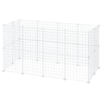 EUGAD Lapin Enclos Intérieur, Cage Modulable, DIY Parc Cochon d'Inde, Clapier Métallique Blanc, Clôture Réglable, Panneaux Grillagés pour Petits Animaux Domestiques, Chiot, Chaton, Cavia