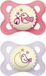 MAM Original Night Soother 2-6 Months Pack of 2, Sustainable Baby Soother, Teat,