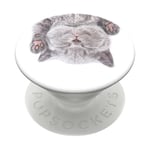 PopSockets PopGrip Mobilhållare / ställ med avtagbar top, Cat Nap