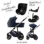 BritaxSmile 5Z Travelsystem Full pakke - 5 i 1 - Vogn+Liggedel+BabySafe Pro+Dualfix 5z+base - Night Blue