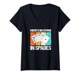 Womens Retro Vintage Spades Card Game Lover No Crying In Spades V-Neck T-Shirt