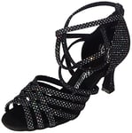 Diamant TANZSCHUHMANUFAKTUR 108-087-183, Chaussure de Danse Femme, Schwarz Silber, 40 EU